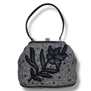Lulu Guinness Woven Beaded Flower Purse